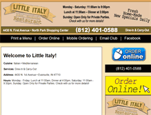 Tablet Screenshot of littleitalyevansville.com